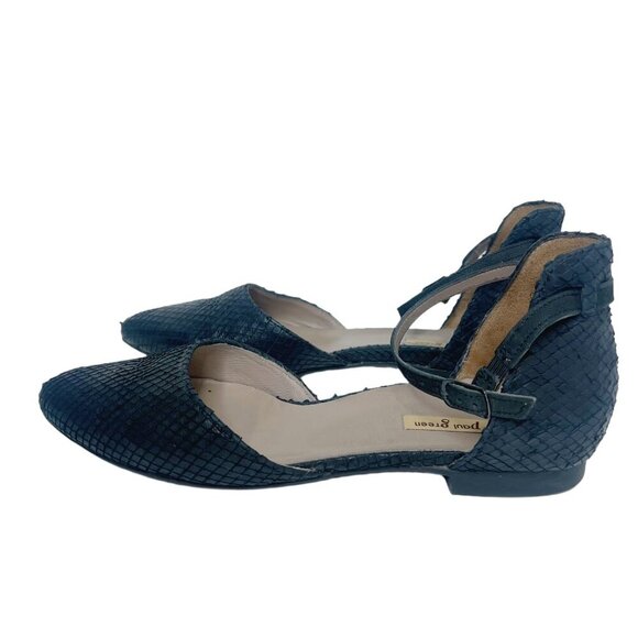 Paul Green Sadie Snakeprint Nubuck Ankle Strap Flat Black Nubuck Size. 7.5 - Picture 3 of 10